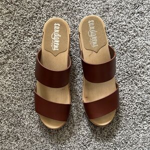 NWOT Sandgrens Cognac Leather Sandals